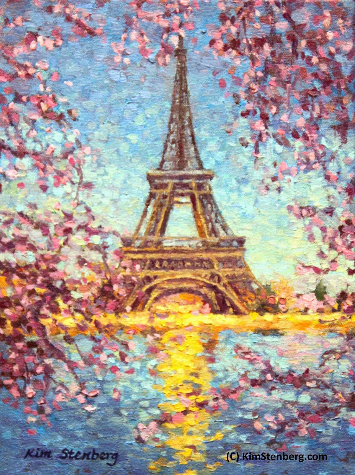 Эйфелева башня в Париже маслом